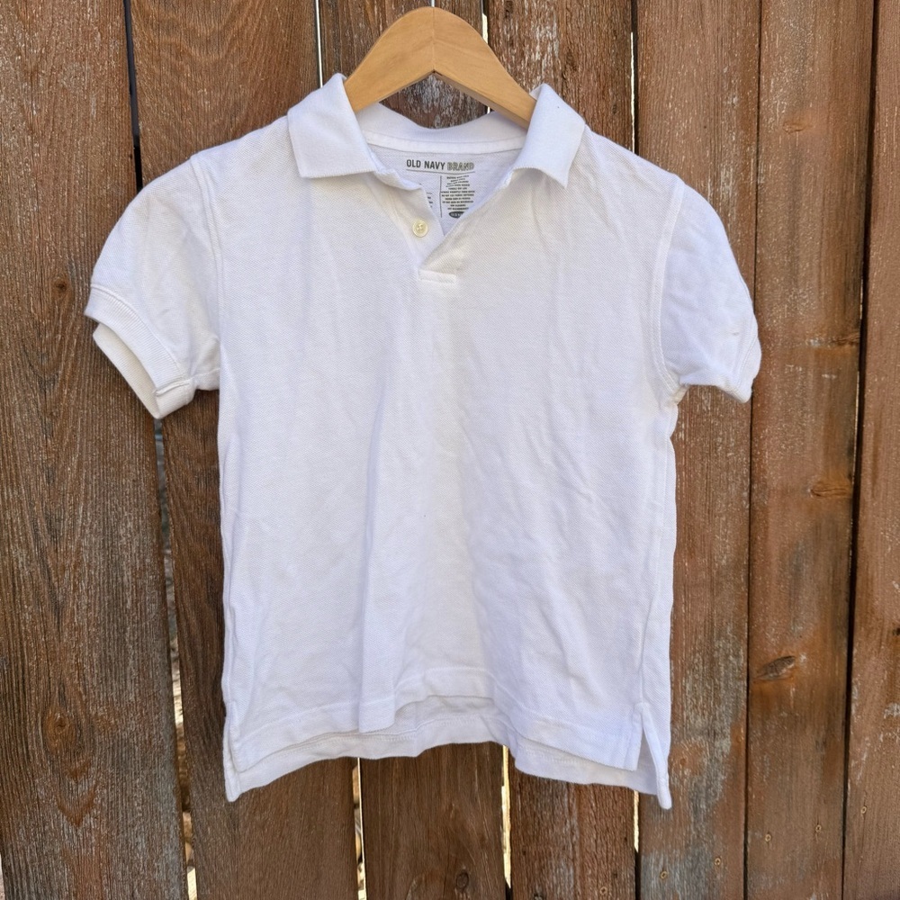 Old Navy Kids White Polo Shirt Size Small
